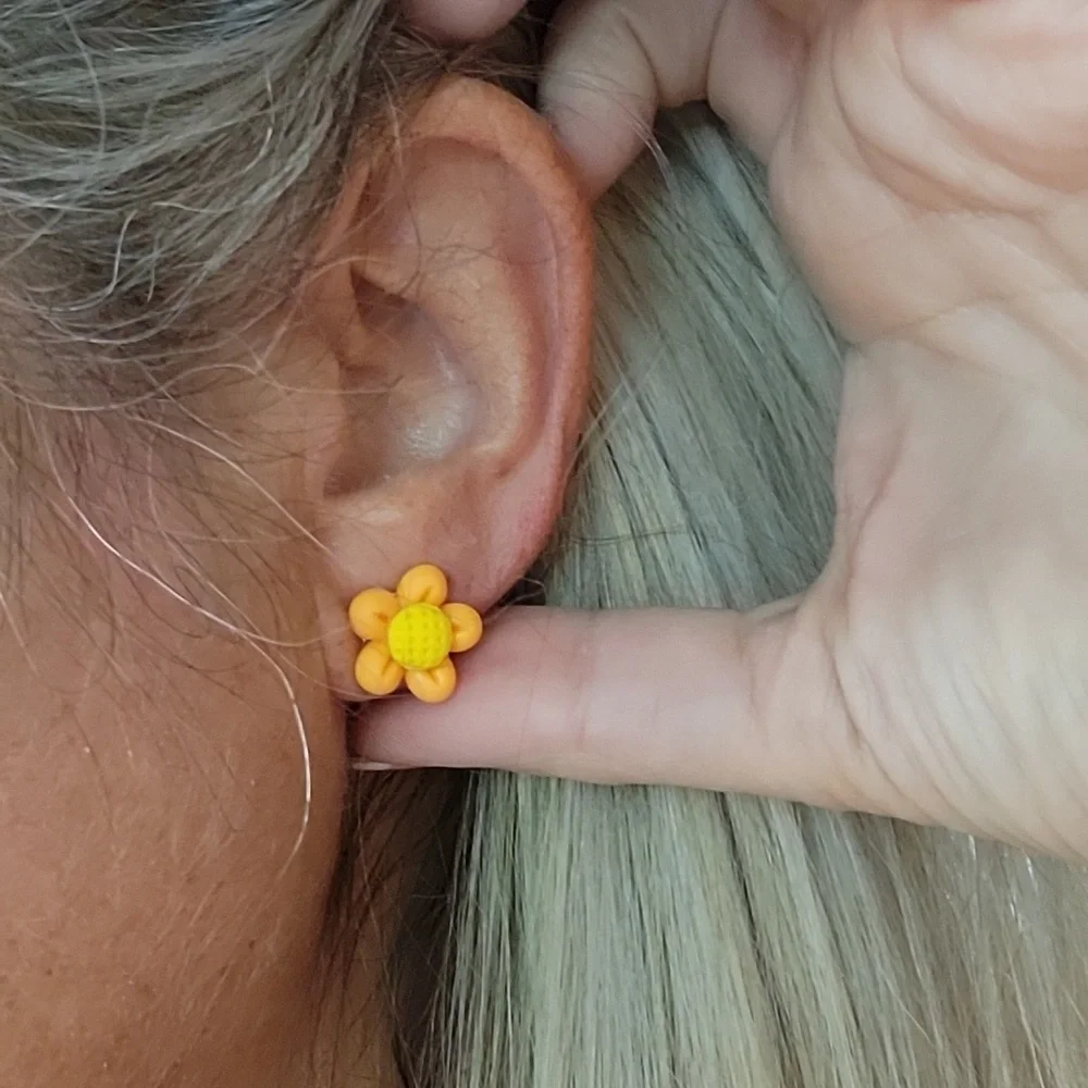 SPRING BLOOM CLIP-ON EARRINGS, Set of  Two - Picture 3 of 7